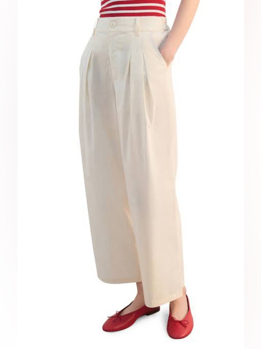 Sea New York Cream pants with Frayed Waistband